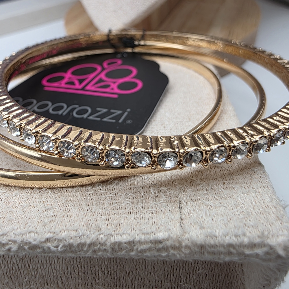 Paparazzi Gold Bangles with Silver Accents (541)